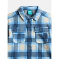thumbnail image 2 of Wonder Nation Boys' Brushed Knit Flannel Shacket with Long Sleeves, Sizes 4-18 & Husky, 2 of 3