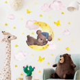 thumbnail image 2 of Lindos adhesivos de pared de oso durmiendo, románticos adhesivos de pared de nube rosa, luna creciente, dulces sueños, para niños, bebés, hogar, habitación infantil, bricolaje, adhesivos decorativos., 2 of 5