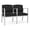 Castillo Black, variant on Amherst Steel Reception Waiting 2 Seat Tandem Seating / Silver Steel / Blue