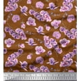 thumbnail image 1 of Soimoi Brown Cotton Duck Fabric Saucer Magnolia Floral Decor Fabric Printed Yard 42 Inch Wide, 1 of 3