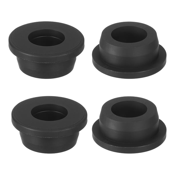 Uxcell 4Pack 5/8" ID, 1" Agujero de perforación Grommets de caucho, Grommets de sombrero superior Tapón de agujero de muro cortafuegos para cable de 16mm, Negro