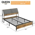 thumbnail image 3 of TROPOW Queen Bed Frame,with Charging Station and Storage Headboard, Platform Bed with Ergonomic Upholstered Backrest, Sturdy and No Noise, No Box Spring Needed, 3 of 8