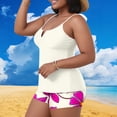thumbnail image 2 of SnZhen Women's Tankini Swimsuits Plus Size Oversized Casual Printed Tank Top With Chest Cushion Swimwear with Shorts Z-Hot Pink XXXXL, 2 of 5