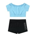 thumbnail image 3 of Alvivi Kids Girls Two-Piece Ballet Dance Gymnastics Leotard Sports Outfits Tank Top with Shorts Set Light Blue 12-14, 3 of 7