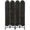 thumbnail image 1 of HOMCOM 4 Panel Room Divider, Bohemian Folding Privacy Screen, Black, 1 of 10