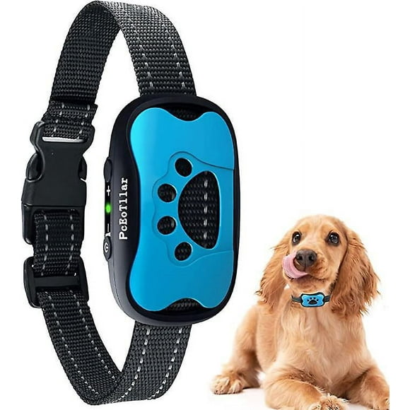 Dww-bleu , Collier Anti-aboiement Pour Chiens Rechargeable, Collier Dressage Pour Petit Moyen Grand Chien, Dtection Intelligente Des Aboiements Avec 2