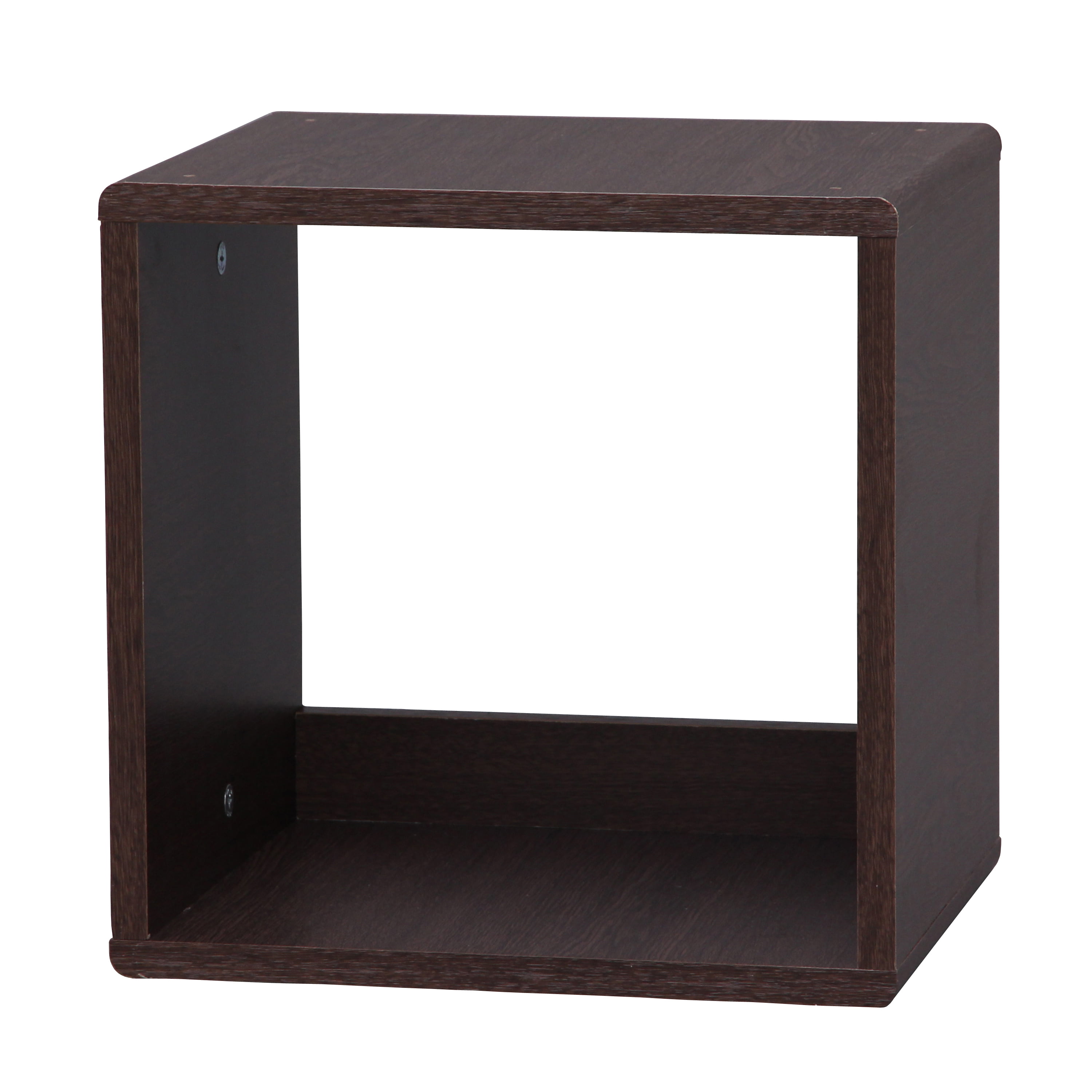 IRIS USA, 4-Sided Wooden Open Storage Cube, Brown Oak