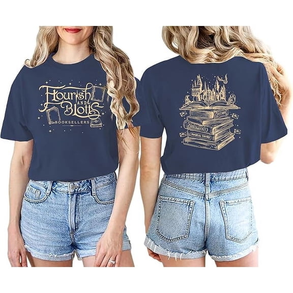 Flourish and Blotts Shirt Magical Shirts for Women Book Tshirt Wizard Costume Clothes TH1406B23