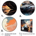 thumbnail image 3 of Designart "Tank Military Warfare II" Abstract Framed Wall Art - Orange Abstract Fractal Bedroom Framed Canvas Wall Art, 3 of 6