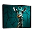 thumbnail image 2 of Designart "Cubist Grace Of The Green Giraffe II" Animals Giraffe Floater Framed Wall Art Living Room, 2 of 5