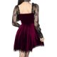 thumbnail image 4 of Vestido de mujer, escote corazón, malla, manga larga, cintura alta, color sólido, ajustado, dobladillo suelto XBTCLXEBCO XL;Morado, 4 of 4