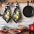 thumbnail image 6 of Summer Lemon Kitchen Towels Set of 2, Vintage Black Plaid Blue Spring Floral Absorbent Dish Towels for Kitchen, Microfiber Hand Towel, Quick Drying Tea Towel for Cleaning Decorative Dishcloths, 6 of 7