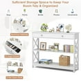 thumbnail image 5 of KOTEK Console Table with Drawer and Storage Shelves, Narrow Sofa Table for Living Room, Easy Assembly, 3-Tier Entryway Table with Storage for Hallway (White), 5 of 18