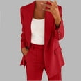 thumbnail image 2 of Women's Two Piece Sets Plus Size Casual Dressy Blazer Jackets Straight Leg Pants Suits 2 Piece Dressy Business Casual Outfits Professional Blazer Pantsuits Work Office Blazers Set, 2 of 5