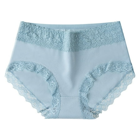 

XINSHIDE Ladies Solid Color Panty Blue Seamless Briefs 1-Pack Sexy Underpants