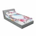 thumbnail image 3 of Spring Bedding Set with Sheet & Covers, Floral Wreath with Branches Butterflies Feathers Happy Harvest Season Watercolor Art, Printed Bedroom Decor 2 Shams, 4 Sizes, Multicolor, by Ambesonne, 3 of 3