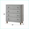 thumbnail image 4 of Chests & Wardrobes, Contemporary 4-Drawer Upholstered Storage Chest with Metal Glides | Gray Boucle, 4 of 6