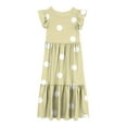 thumbnail image 5 of Diufon Girls A-Line Dress Trendy Polka Dot Printed Dress Crewneck Fly Sleeve Maxi Dress with Pockets, 5 of 5