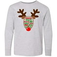 thumbnail image 3 of Inktastic Christmas Reindeer Face with Names and Red Nose Long Sleeve Youth T-Shirt, 3 of 5