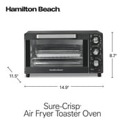 Hamilton Beach Sure-Crisp Air Fryer Toaster Oven with 4 Slice Capacity, Fits 9 Pizza, Black