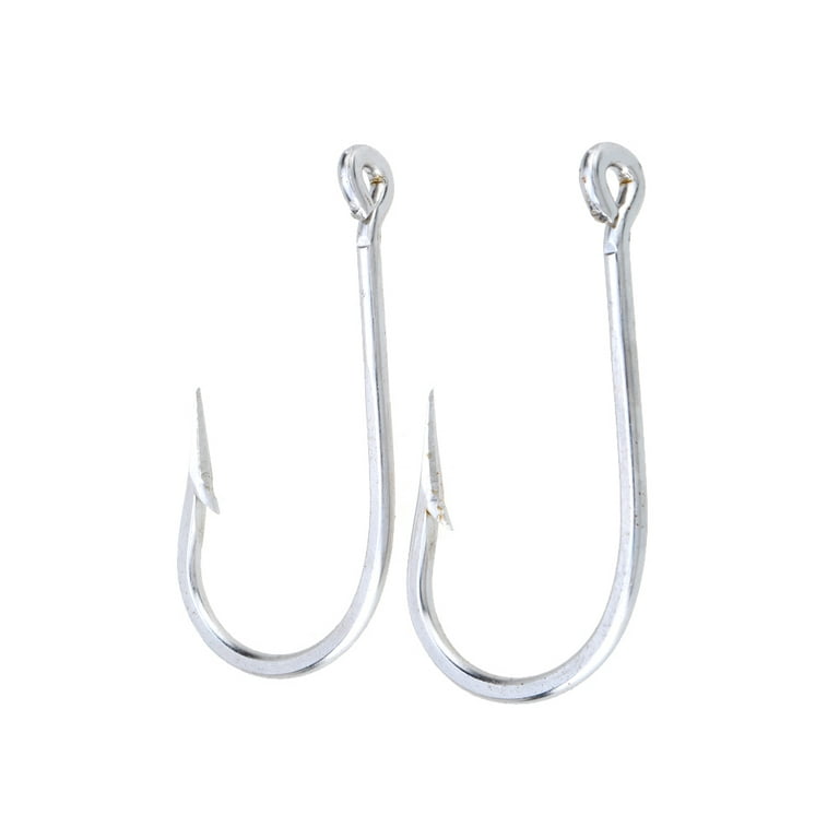 2pcs Assist Jig Fishing Hooks, Stainless Steel Live Bait Fishing Hooks with Strong PE Braid Line - 12, Silver