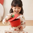thumbnail image 2 of Ouuluon Woven Storage Basket, Cute Dustproof Storage Baskets, 8×8×5in Red Sturdy Compact Basket for Home Fruit Small Daily Items, 2 of 7