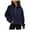 Z10142-Navy, variant on GPOECD Women's Athletic Quarter-Zip Cropped Pullover - Sporty Short Top Half Zip Stand Collar Fall Casual Workout Streetwear Light Blue,XL