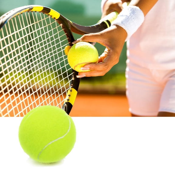 KRONDO 2PCS Tennis Ball Fluorescent Yellow Rubber & Felt Training Ball, 63mm Standard Size High Elasticity, for Practice