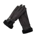 thumbnail image 2 of Lilgiuy Winter Touchscreen Gloves for Women Solid Color Warm Windproof Stretchy Soft Texting Mittens for Running Cycling Black, 2 of 4