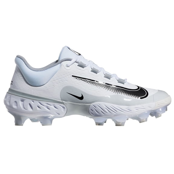 Nike Men's Alpha Huarache Elite 4 MCS Baseball Cleats (White/Grey, 14, D)