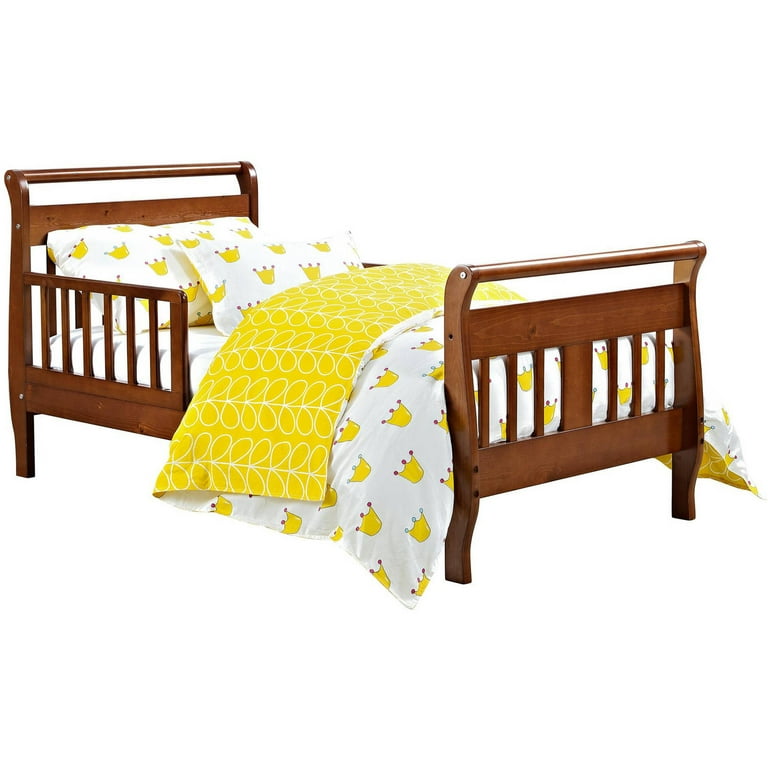 Baby Relax Sleigh Toddler Bed with Bed Rails Walnut Walmart