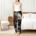 thumbnail image 4 of Salouo Realistic Rose Skull Print Women's Pajama Pants Casual Loose Sweatpants PJs Flowy Pants Drawstring Palazzo for Women Wide Leg Pants Lounge Pajama -X-Large, 4 of 8