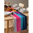 thumbnail image 6 of Ldtrchee Pink Orange Teal Table Runner 72 Inches, Modern Contemporary Oil Painting Bed Runner Dresser Scarves Tabletop for Indoor Outdoor Parties/Ceremony/Banquet, 16" x 72", 6 of 8