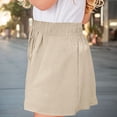 thumbnail image 4 of ATOGUTA 3-14 Years Girls Shorts Kids Summer Elastic Waist Wide Leg Casual Sports Shorts Khaki, 4 of 5