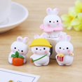thumbnail image 3 of YAOMOBB Car Decor Cartoon Bunny Mini Landscape Ornament for Car Dashboard Resin Flower Design, 3 of 5