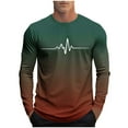 thumbnail image 2 of Fnnxeal Mens Graphic Shirts, Casual Classic Long Sleeve Crew Neck Fall Winter Green Lightweight Shirts for Men Size 3XL, 2 of 5