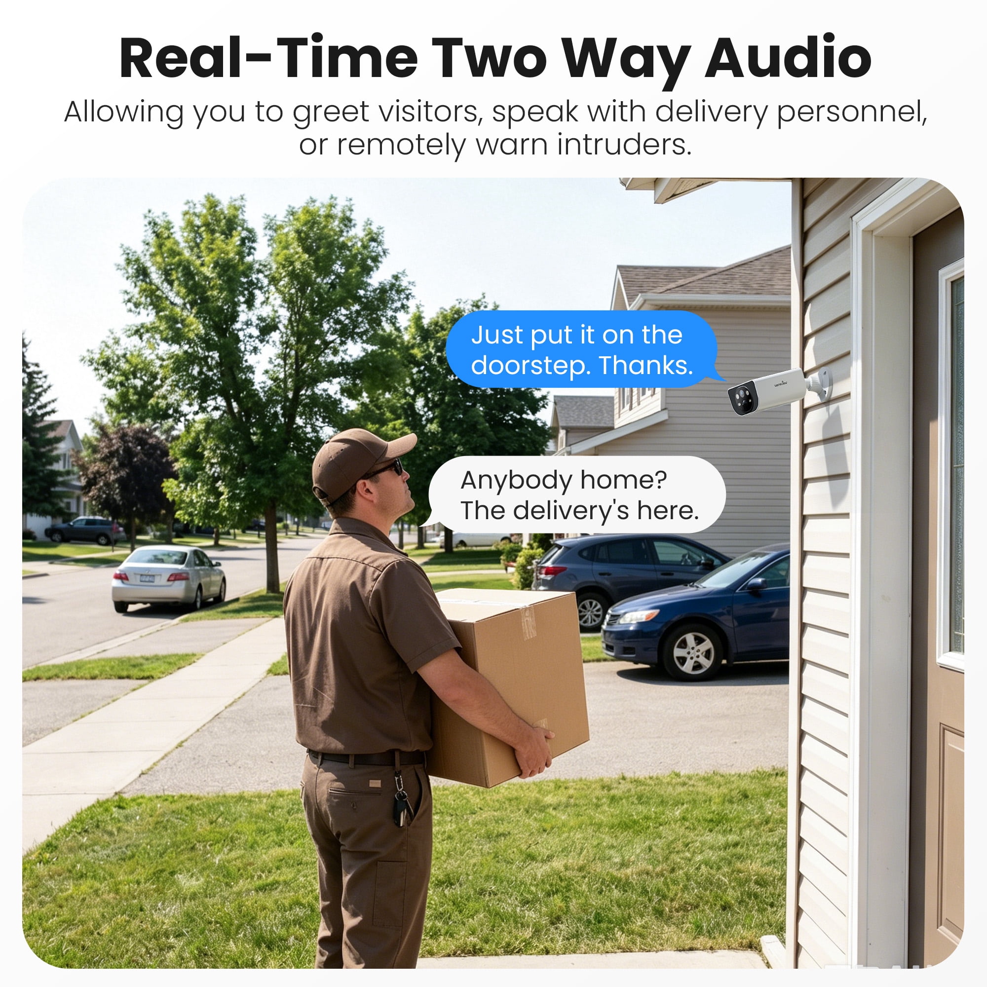 WANSVIEW 2K Security Camera Outdoor, IP65 Solar Camera Outdoor Wireless, Wireless Cameras for Home Security with Color Night Vision, Two-Way Audio, PIR Alert, 2.4G WiFi Only