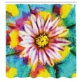 thumbnail image 3 of Ambesonne Flower Shower Curtain, Petal Floral Print Art, 69"Wx70"L, Turquoise and Pink, 3 of 5