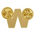 thumbnail image 3 of PinMart's Gold Plated Alphabet Letter W Lapel Pin, 3 of 3