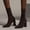 Brown, variant on Women's Casual Mid-Calf Sock Boots,Pointed Toe,Elastic Knitted Stretch Fabric,Comfortable Block Heel,Breathable Flexible Fit for Daily Wear,Commuting,Dinners,Casual Light Formal Events Brown