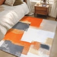 thumbnail image 4 of 4'x6' Area Rugs, Burnt Orange Gray Indoor Outdoor Area Rug for Living Room Bedroom, Modern Abstract Oil Painted Geometric Washable Bathroom Rugs Kitchen Floor Carpet Mats Home Decor Aesthetic, 4 of 8