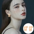 thumbnail image 2 of SUSHANG Mini Tooth Earrings Joyas Stainless Steel Teeth Shape Earrings Stud Minimalist Jewelry Gold Plated Tooth Earrings Bijoux Acier Inoxydable Joyeria, 2 of 3