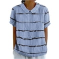 thumbnail image 2 of YHAJDS Short Sleeve Sweater for Women Collar Style Loose Fit Casual Print Shirt, 2 of 5