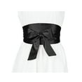 thumbnail image 5 of INSPIRE CHIC Women Plus Size Satin Obi Belt, Self-Tie Wrap Wide Sash Waistband Belt for Dress Bridal 22.83-41.73" Black, 5 of 5