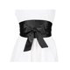 thumbnail image 5 of Cinturón Obi de satén para mujeres de tallas grandes, cinturón de lazo ancho para cintura para vestido nupcial 22.83-41.73" negro, 5 of 5