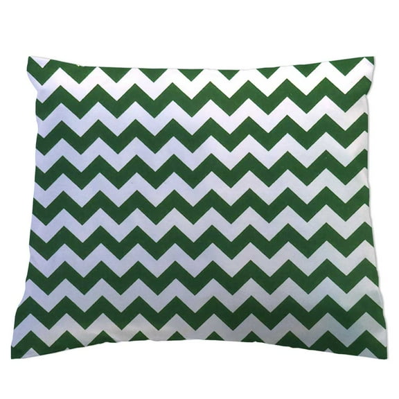 SheetWorld Crib Toddler Pillow Case, 100% Cotton Woven, Hunter Green Chevron Zigzag, 13 x 17