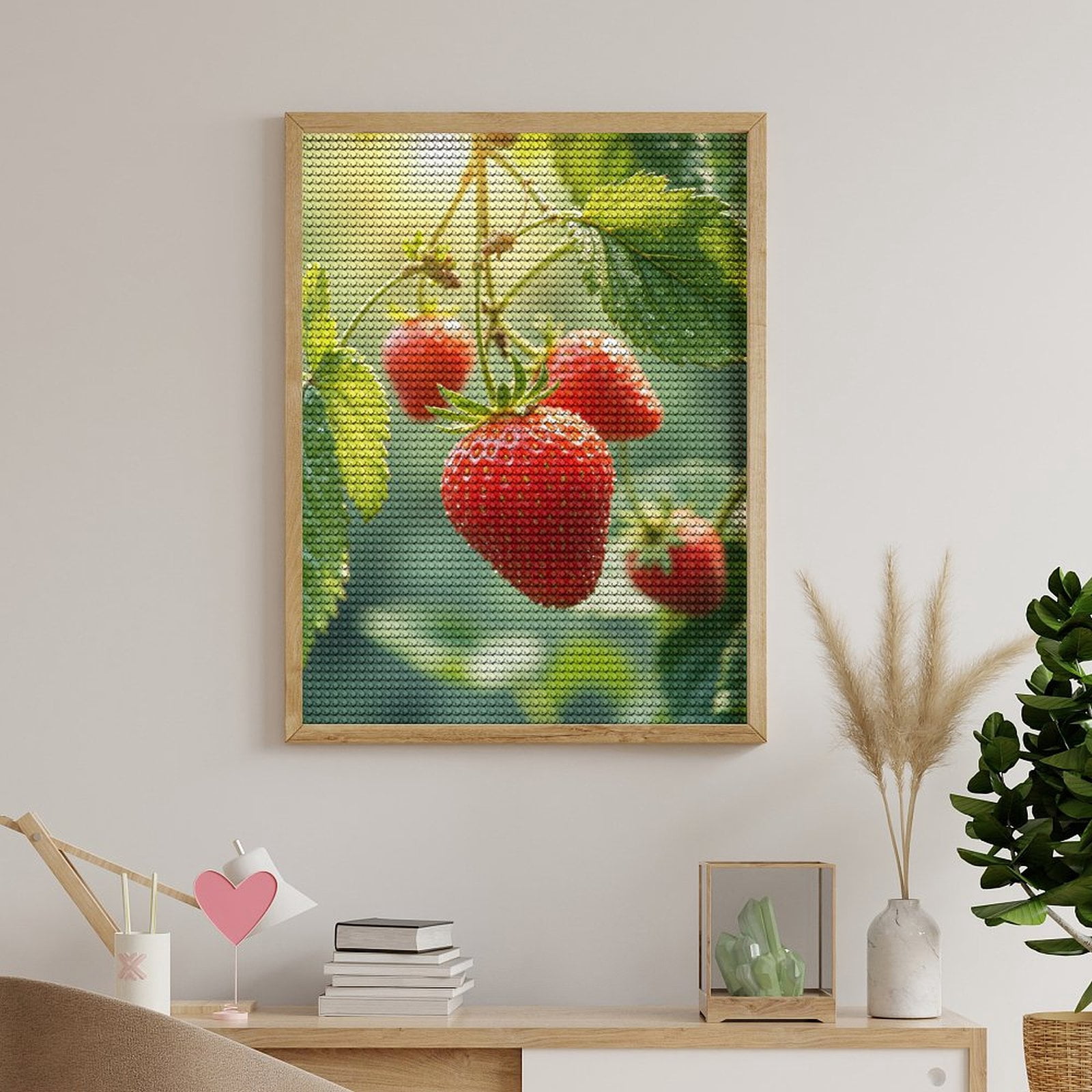 Diamond Art Kits for Adults, Strawberry Sunlit Garden Berries 5D Diamond Painting Kits for Adults Beginners, DIY Full Drill Diamond Painting, Gem Art and Crafts 12x16