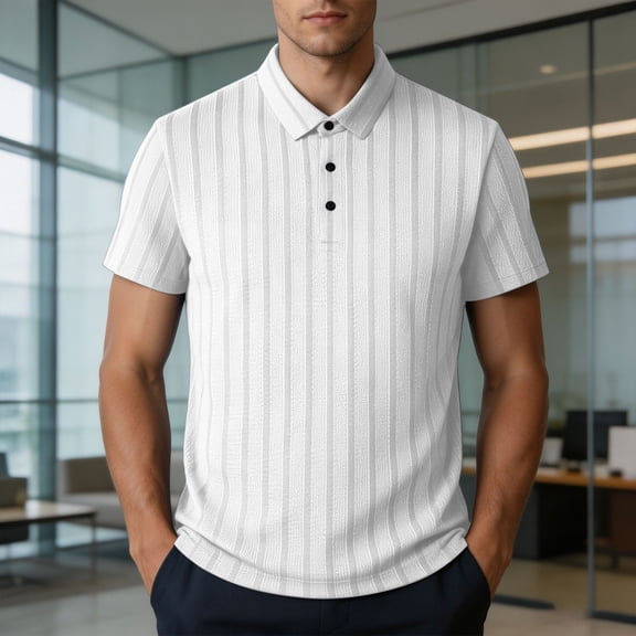 DayScoop Plus Size T-Shirt for Men Solid Color T Shirt Summer Short Sleeve Casual Fashion Style Striped Breathable Mesh Seamless Half Sleeved Oversize Tops