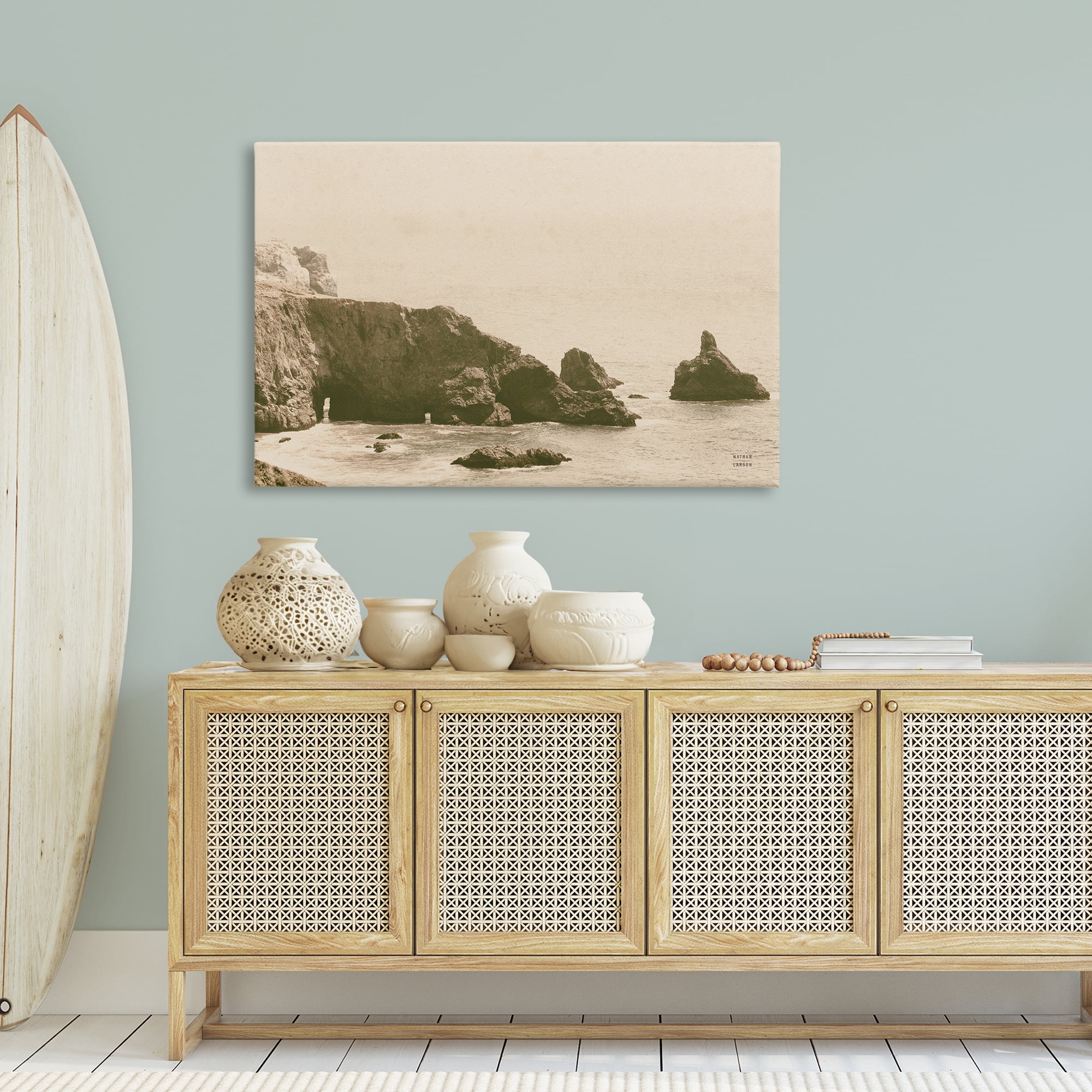 Stupell Industries Passing Through Cove Coastal Photography Gallery Wrapped Canvas Art Print Wall Art, 45 x 30