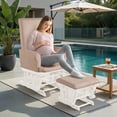 thumbnail image 4 of Hommoo Nursery Rocking Glider Chair with Ottoman Set, Ergonomic Infant Nursing Chair, Smooth Silent Glide, Removable Washable Cushion, Modern Nursery Furniture for Feeding & Relaxation, Pink, 4 of 7